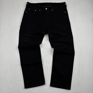 Levis 514 Straight Fit Mens Black Denim Jeans W36 L30 514-0537